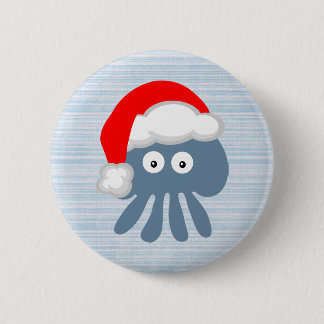 Badge Rond 5 Cm Méduses mignonnes de Père Noël de bande dessinée