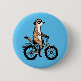 Badge Rond 5 Cm Meerkat en vélo