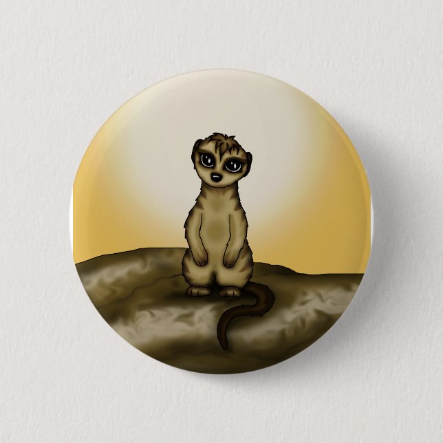 Badge Rond 5 Cm Meerkat mignon (Devant)