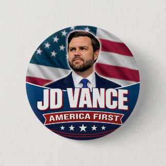 Badge Rond 5 Cm Meeting de la campagne America First de JD Vance 2