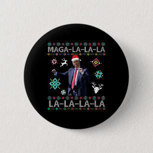 Badge Rond 5 Cm Mega La La Donald Trump Président 47 Danse laid