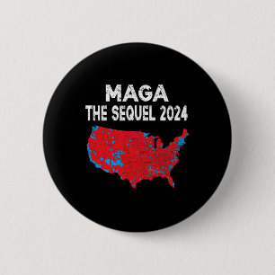 Badge Rond 5 Cm Mega La Sequel Président Trump 2024 Carte électora