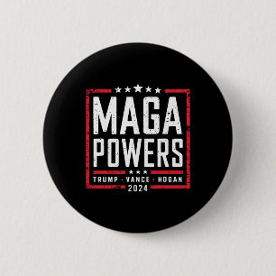 Badge Rond 5 Cm Mega Powers Trump Vance Hogan 2024 Patriotic Funny