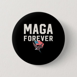 Badge Rond 5 Cm Méga Trump Pour Toujours Gagne Gagné Gagnant Trump