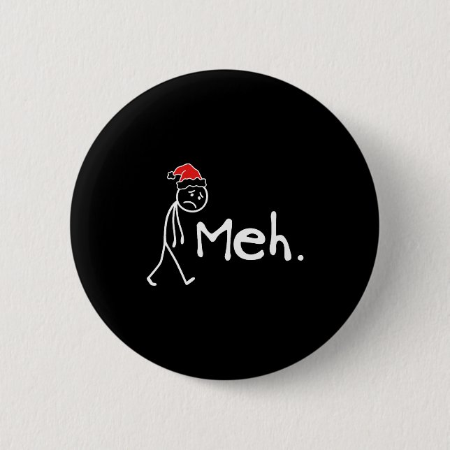Badge Rond 5 Cm Meh. Funny Christmas Introvert  (Devant)