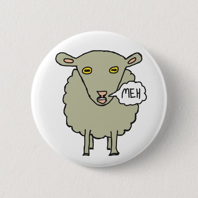 Badge Rond 5 Cm Meh Sheep (Devant)