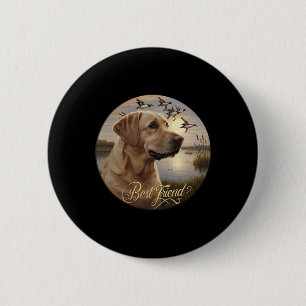 Badge Rond 5 Cm Meilleur Ami Chasse Jaune Labrador Chien Avec Cana
