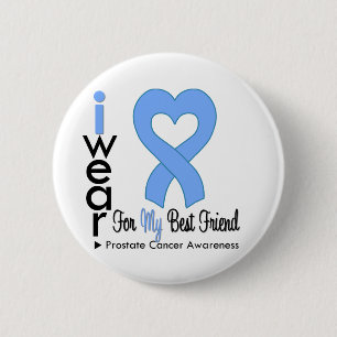 Badge Rond 5 Cm MEILLEUR AMI de ruban de coeur de cancer de la