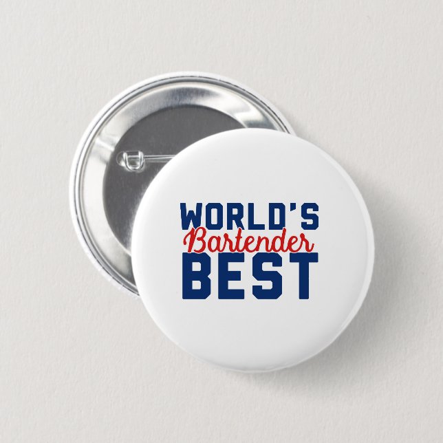 Badge Rond 5 Cm Meilleur barman du monde (Devant & derrière)