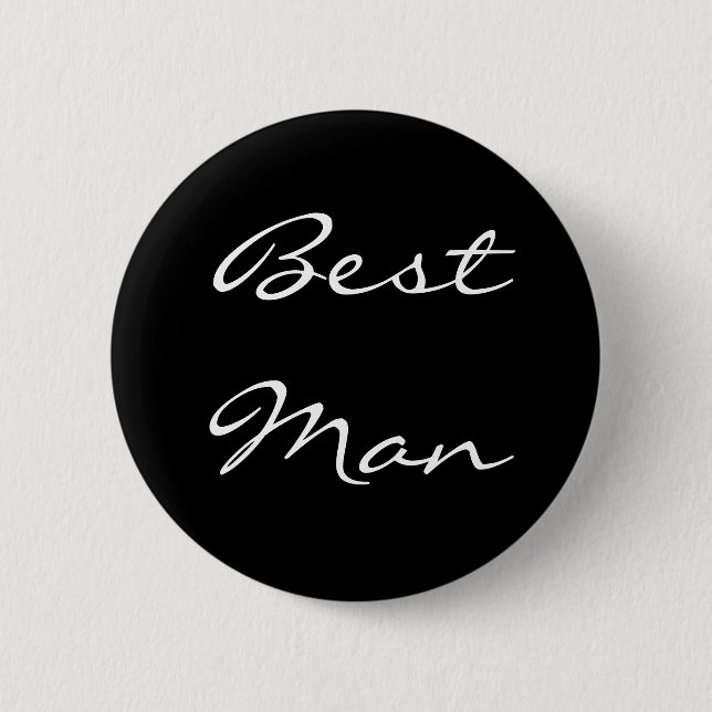 Badge Rond 5 Cm Meilleur bouton noir et blanc d'homme (Devant)