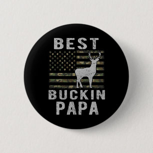 Badge Rond 5 Cm Meilleur Bucking Papa Camouflage Drapeau Américain