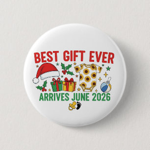 Badge Rond 5 Cm Meilleur Cadeau Arrive en Juin 2026 Noël Couples