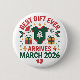 Badge Rond 5 Cm Meilleur Cadeau de Noël pour les couples de mars 2