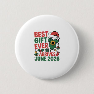 Badge Rond 5 Cm Meilleur Cadeau de Noël qui arrive en juin 2026