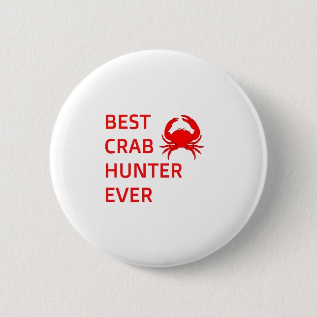 Badge Rond 5 Cm Meilleur chasseur de crabes à la recherche de crab (Devant)
