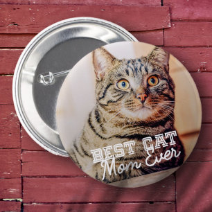 Badge Rond 5 Cm Meilleur Chat Maman Ever Moderne Personnalisé Phot