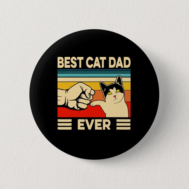 Badge Rond 5 Cm Meilleur Chat Papa Jamais T-shirt Funny Chat Papa  (Devant)
