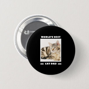 Badge Rond 5 Cm Meilleur Chat Papa personnalisé photo personnalisé