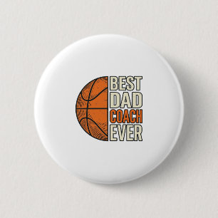 Badge Rond 5 Cm Meilleur Coach Papa Ever Basket Vintage Vector Des