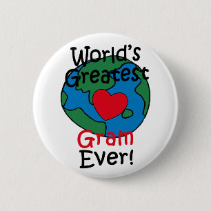 Badge Rond 5 Cm Meilleur cœur de grand-mère du monde