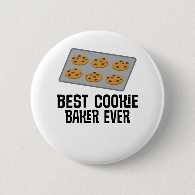 Badge Rond 5 Cm Meilleur Cookie Baker Jamais Baking Cadeau (Devant)