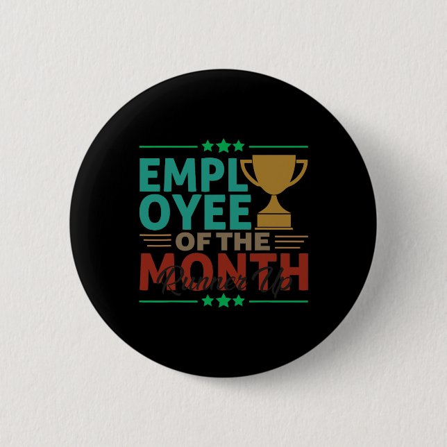 Badge Rond 5 Cm Meilleur Employé Du Mois Runner Up Office (Devant)