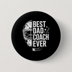 Badge Rond 5 Cm Meilleur entraîneur de papa de hockey de tous les