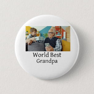 Badge Rond 5 Cm Meilleur grand-père du monde ajouter un nom texte