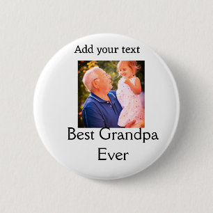 Badge Rond 5 Cm Meilleur grand-père jamais grand-père photo cadeau
