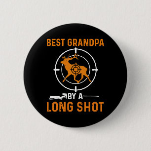 Badge Rond 5 Cm Meilleur Grand-Père Par Une Chasse De Cerfs À Long