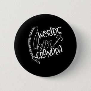 Badge Rond 5 Cm Meilleur Grand-Père Pêcheur du Monde Hommes