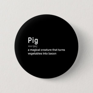 Badge Rond 5 Cm Meilleur Hilaire Cochon et Bacon Définition Fun Ca