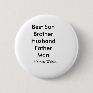 Badge Rond 5 Cm Meilleur homme fils mari papa citations ajouter no