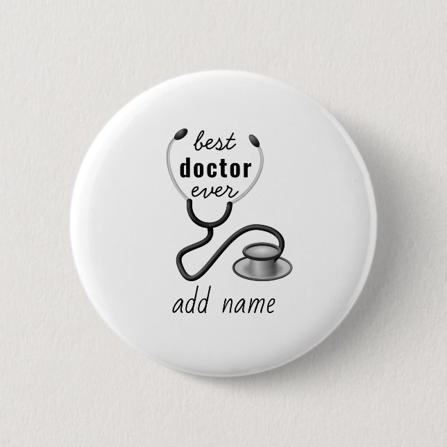 Badge Rond 5 Cm Meilleur Médecin Jamais Remerciements Médecin Merc (Devant)
