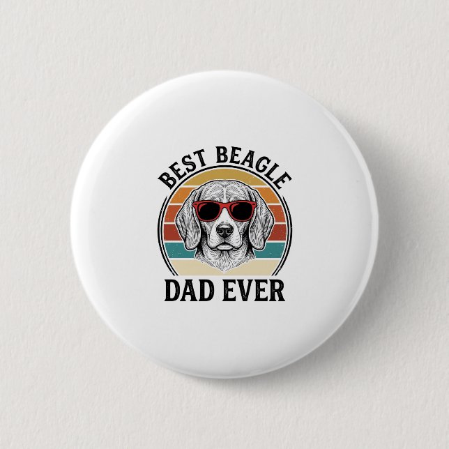 Badge Rond 5 Cm Meilleur papa Beagle de tous les temps Design de t (Devant)