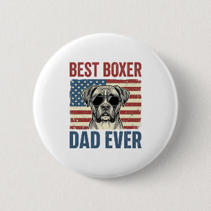 Badge Rond 5 Cm Meilleur Papa Boxer Vintage Chien