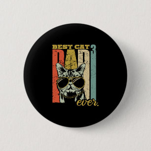 Badge Rond 5 Cm Meilleur papa chat de tous les temps trois chats t