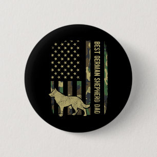 Badge Rond 5 Cm Meilleur papa chien berger allemand camouflage amé