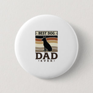 Badge Rond 5 Cm Meilleur papa chien de tous les temps Design vinta