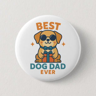 Badge Rond 5 Cm Meilleur papa chien ever – T-shirt drôle pour la f