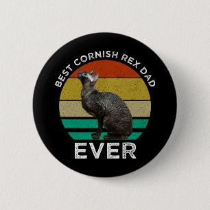 Badge Rond 5 Cm Meilleur Papa Cornish Rex de tous les temps