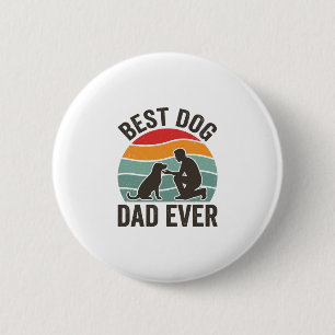 Badge Rond 5 Cm Meilleur Papa de Chien Vintage Sunset Conception d