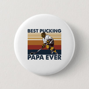 Badge Rond 5 Cm Meilleur Papa de Hockey Drôle de Papa de Hockey
