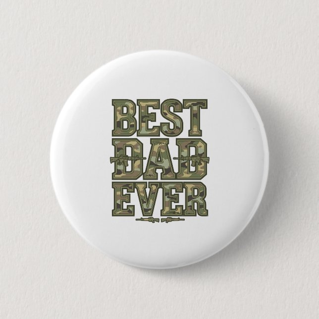 Badge Rond 5 Cm Meilleur Papa de Tous les Temps Camo Design de Gra (Devant)