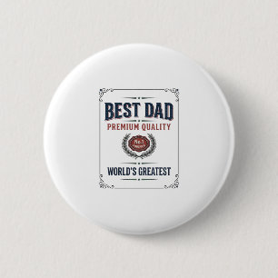 Badge Rond 5 Cm Meilleur Papa Design de T-Shirt avec Gravure Vinta