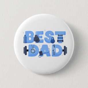 Badge Rond 5 Cm Meilleur Papa Entraînement Fitness Gym Fête des Pè