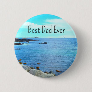 Badge Rond 5 Cm Meilleur papa Ever Blue Ocean Photo Azure Sky