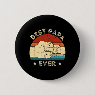 Badge Rond 5 Cm Meilleur Papa Fist Bump Drôle Grand-père Fête des 
