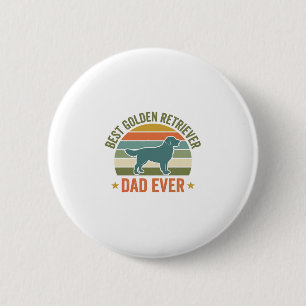 Badge Rond 5 Cm Meilleur Papa Golden Retriever Vintage T-shirt Chi