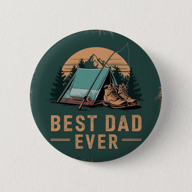 Badge Rond 5 Cm Meilleur Papa Jamais Conception Camping (Devant)